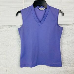 The bogart of Texas vintage lavender Purple V-Neck sleeveless blouse Size small